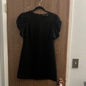 Alice + Olivia Black Mini Dress with Puff Sleeves